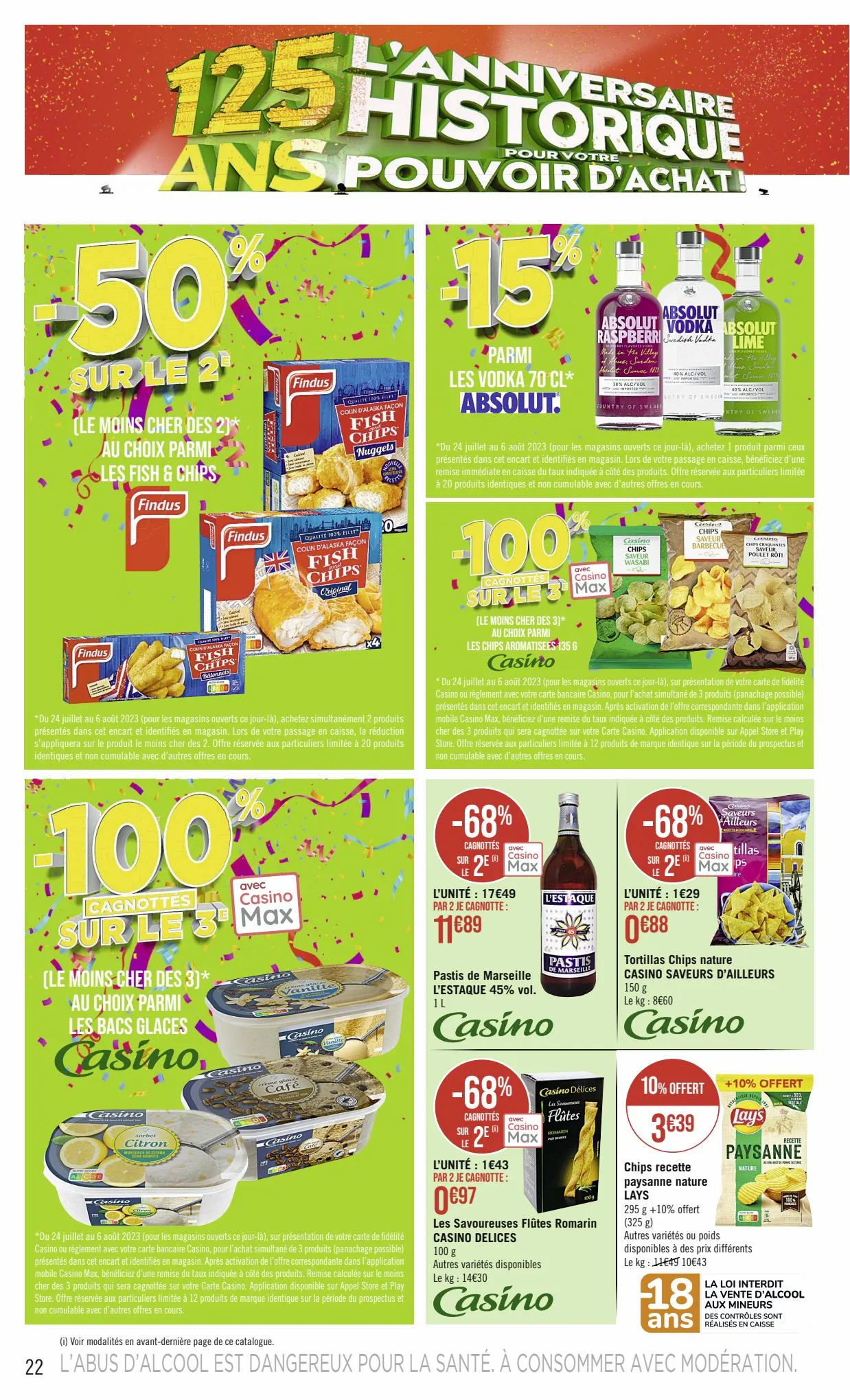 Catalogue L'ANNIVERSAIRE HISTORIQUE POUR VOTRE POUVOIR D'ACHAT !, page 00022