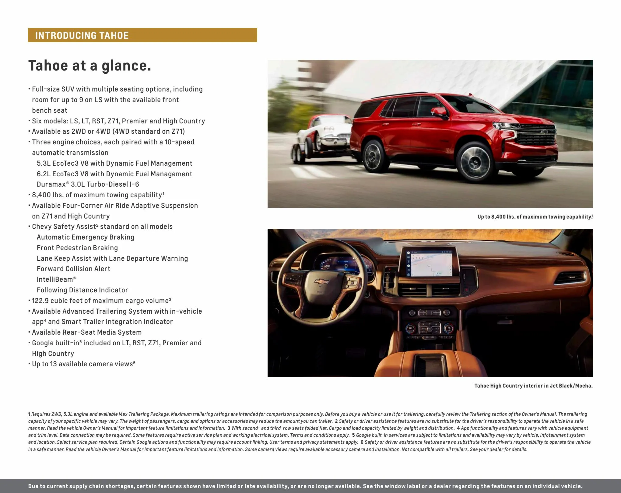 Catalogue Chevrolet Tahoe 2022, page 00003