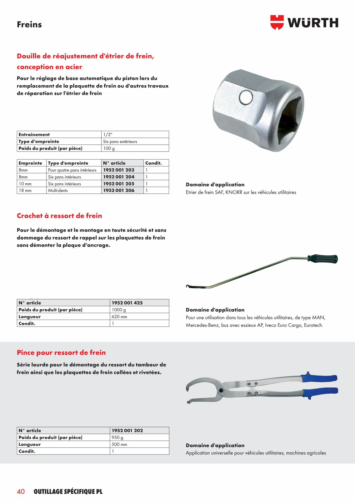 Catalogue Outillage specifique pl, page 00040