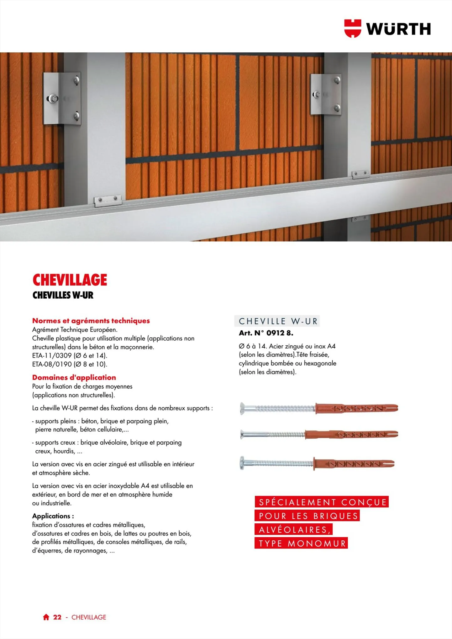 Catalogue Würth Les métiers du bâtiment, page 00022