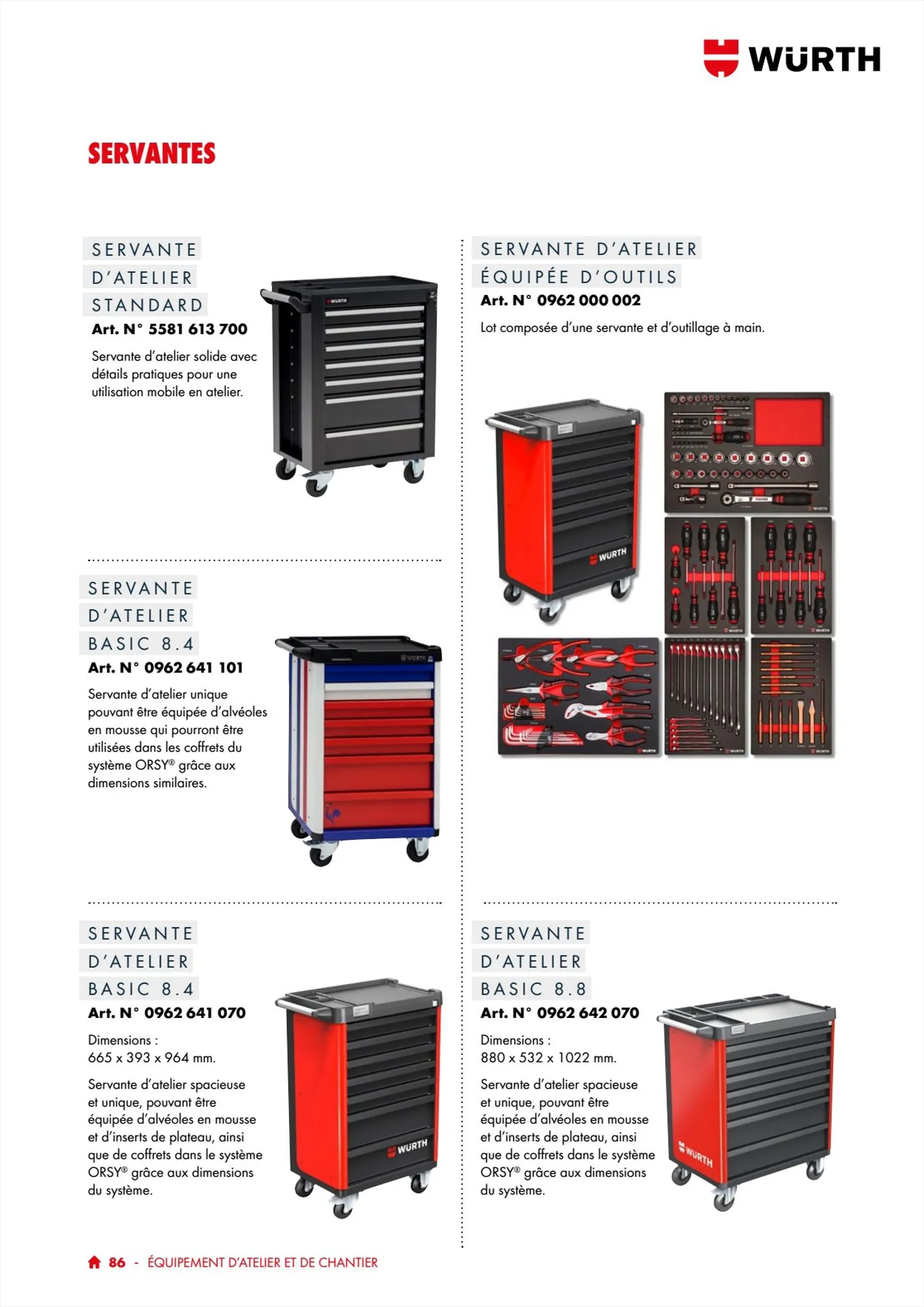 Catalogue Würth Les métiers du bâtiment, page 00086