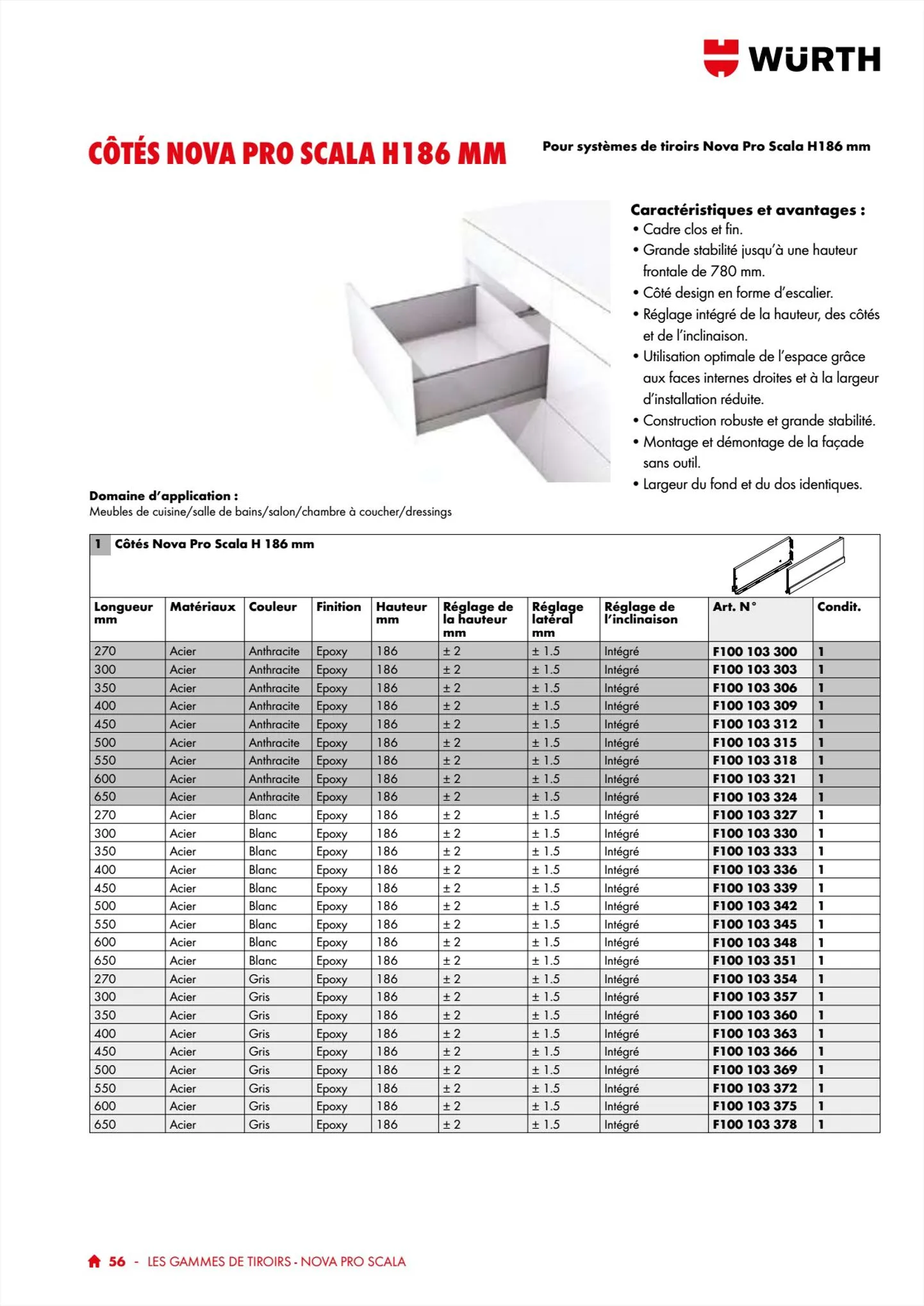 Catalogue Würth Catalogue 100% Agenceurs, page 00056