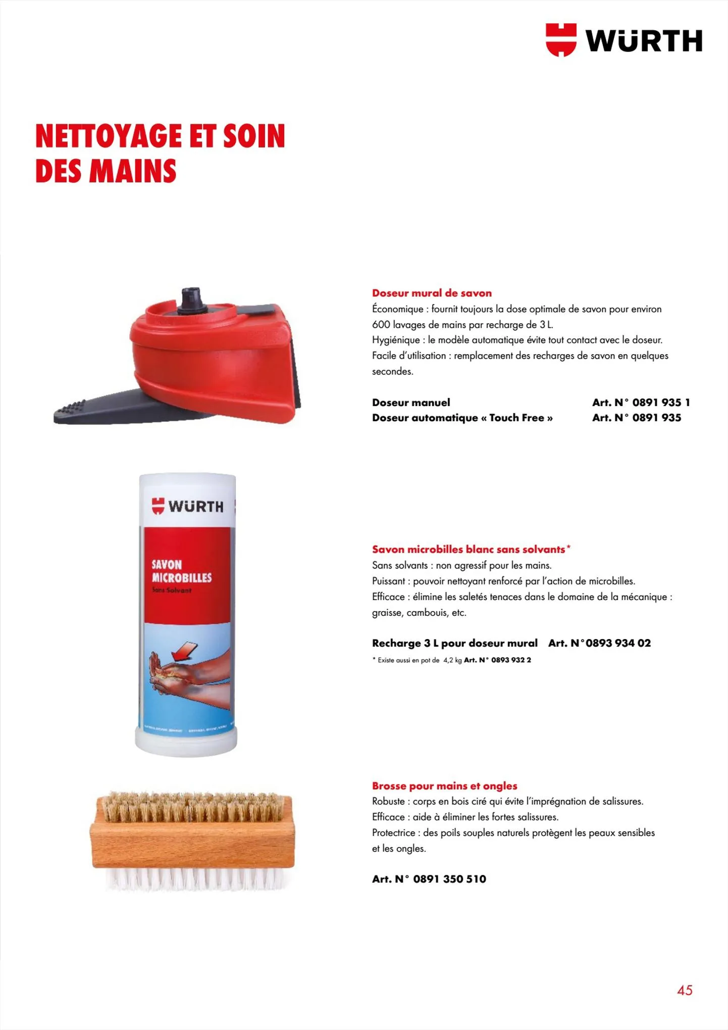 Catalogue Würth Catalogueperfect care, page 00045