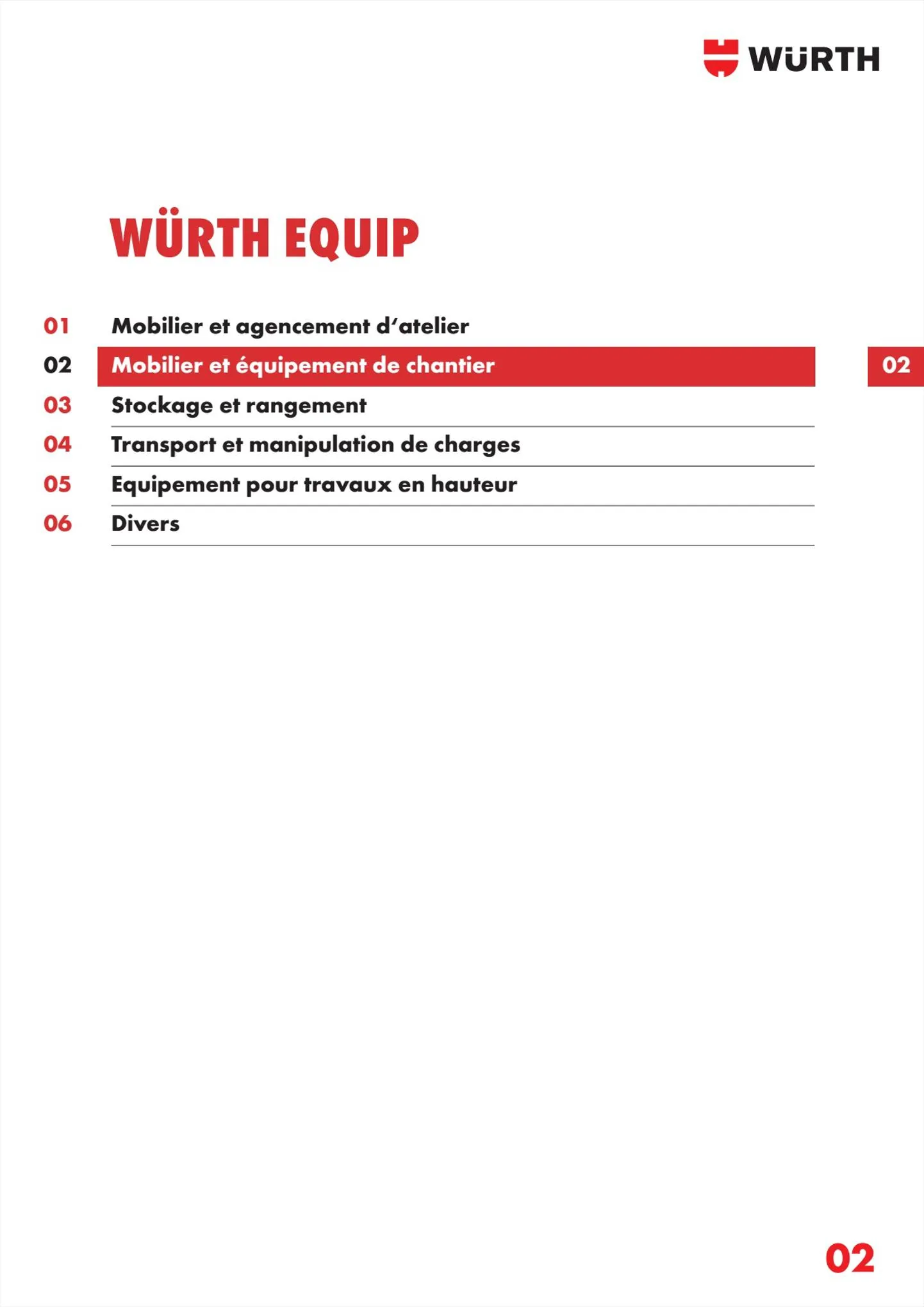 Catalogue Würth Catalogueéquipement, page 00051