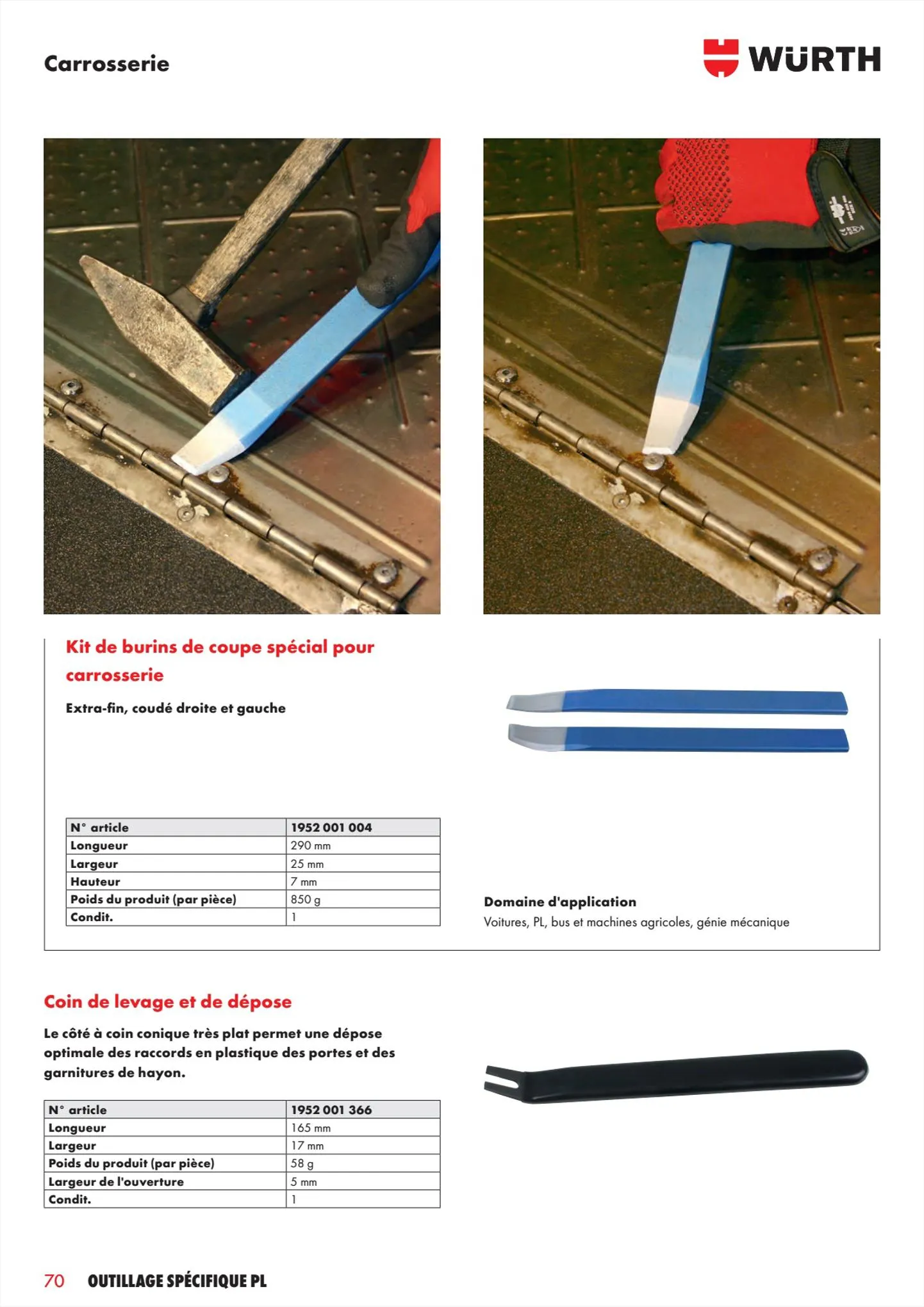 Catalogue Würth Catalogueoutillage spécifique PL, page 00070