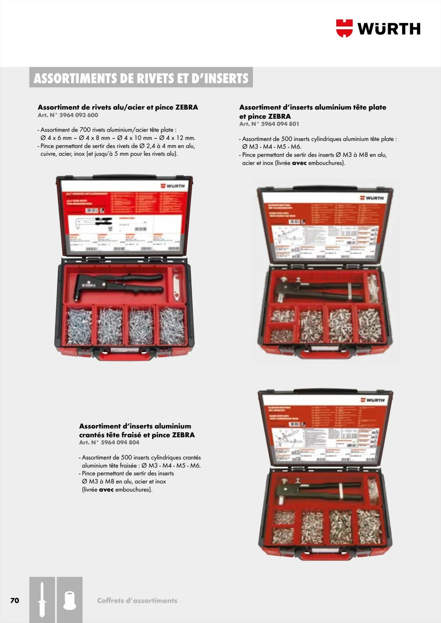 Catalogue Würth Cataloguerivets et inserts, page 00070