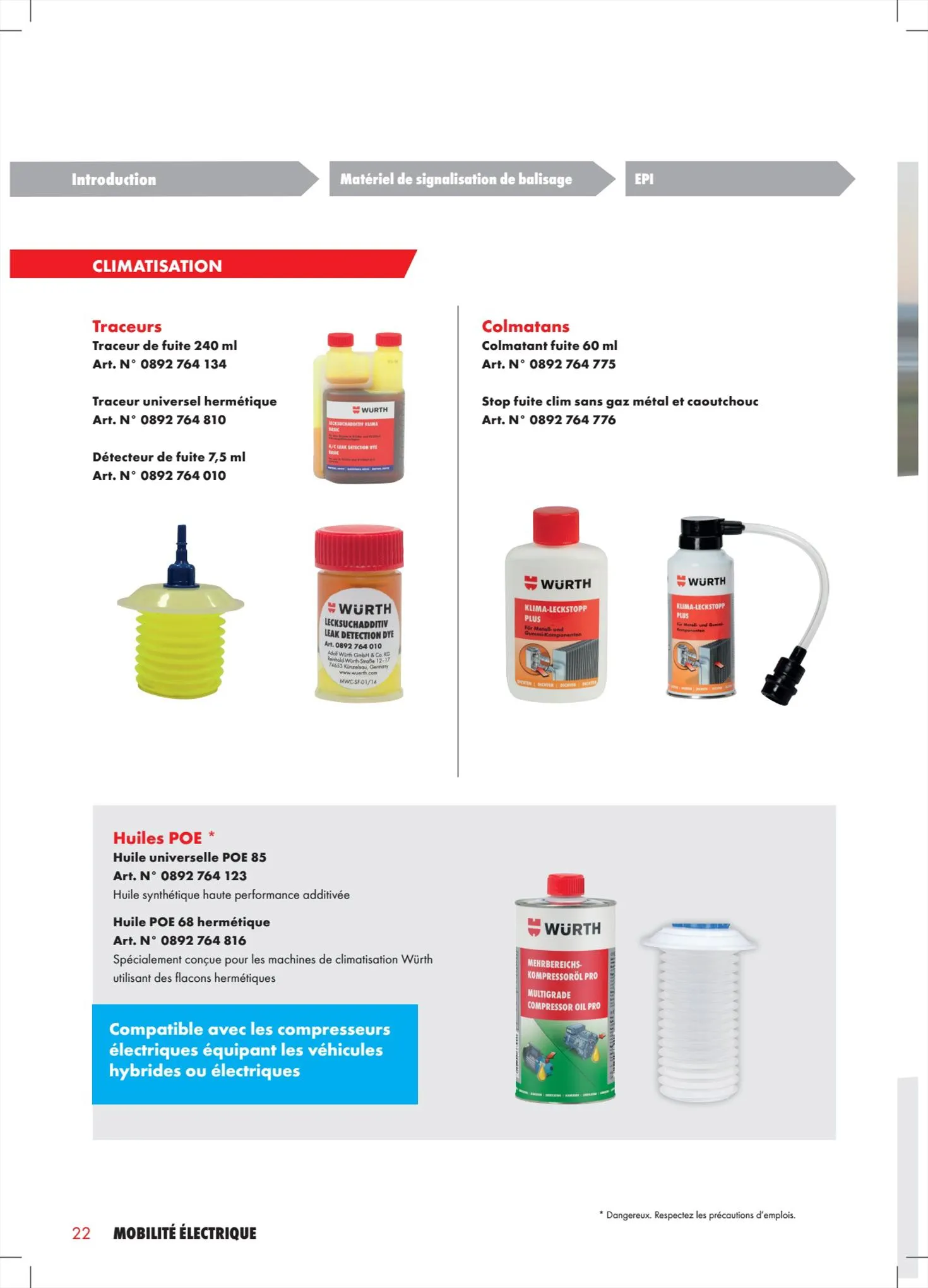 Catalogue Würth Cataloguemobilité électrique, page 00022