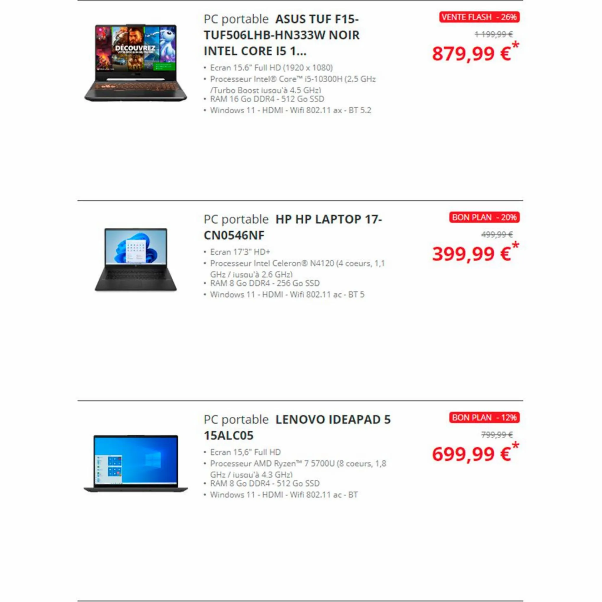 Catalogue Offres incontournables sur les PC portables, page 00005