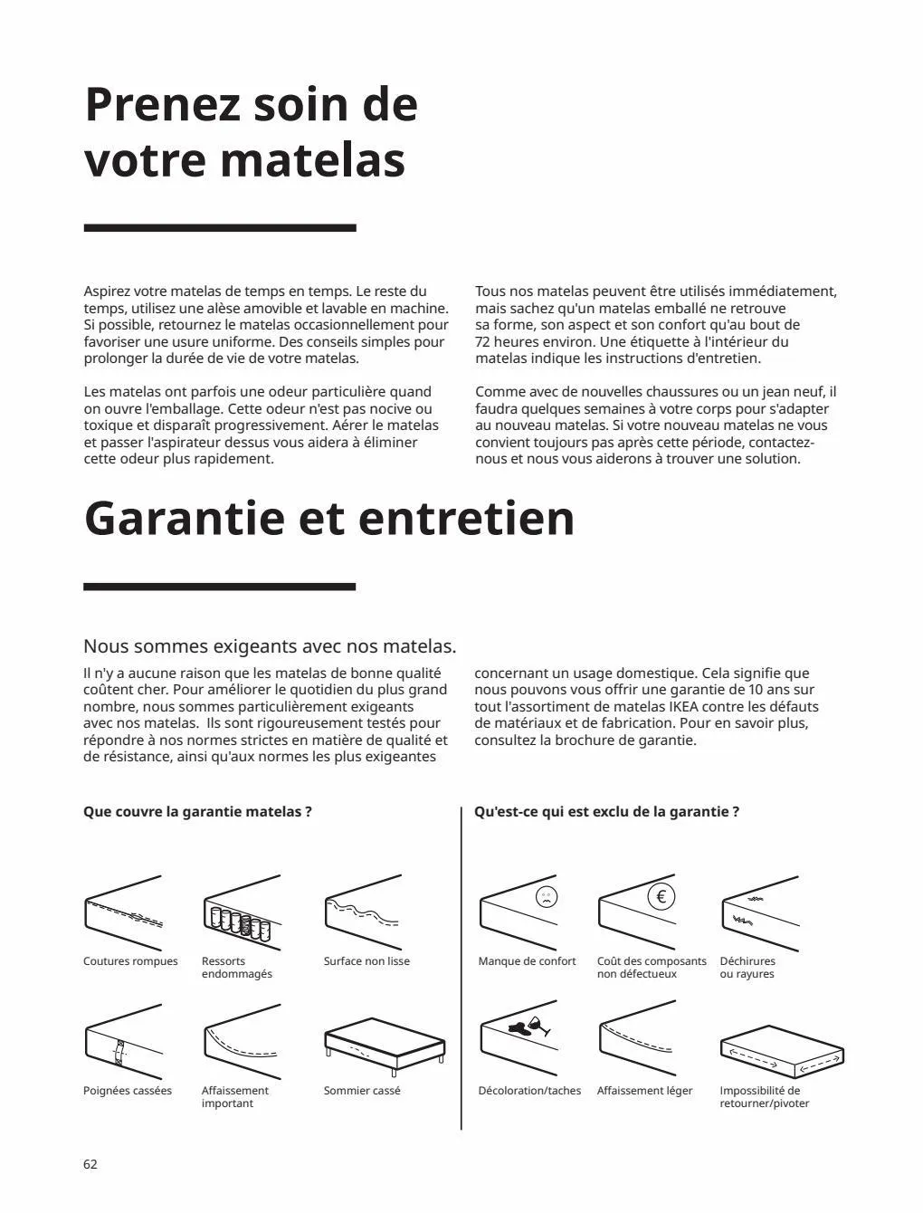 Catalogue Matelas, couettes, oreillers, alèses et protège-oreillers 2023, page 00062