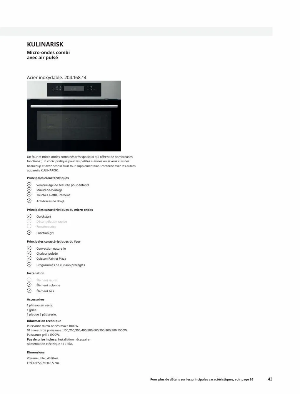 Catalogue IKEA ÉLECTROMÉNAGER Guide d’achat 2023, page 00043