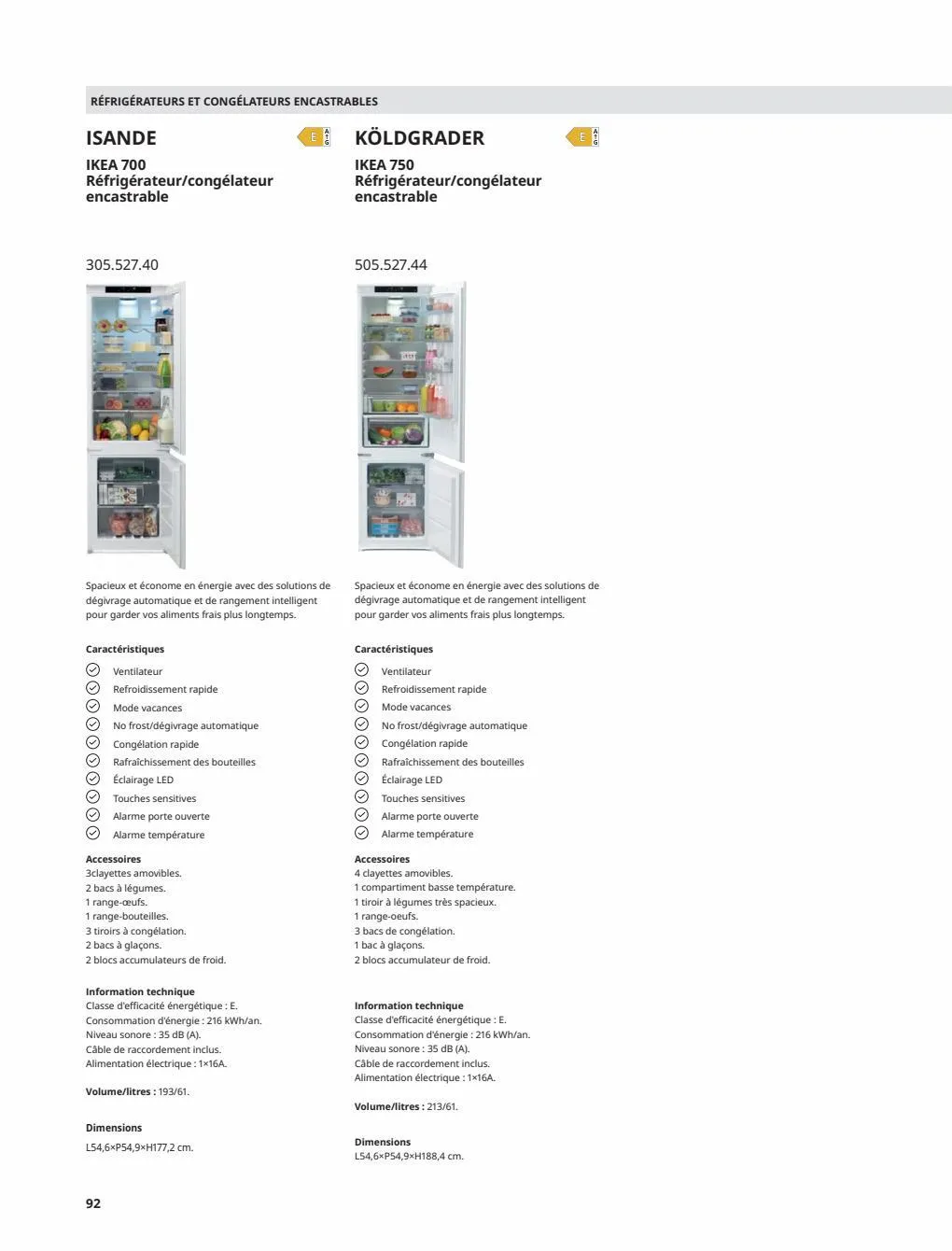 Catalogue IKEA ÉLECTROMÉNAGER Guide d’achat 2023, page 00092
