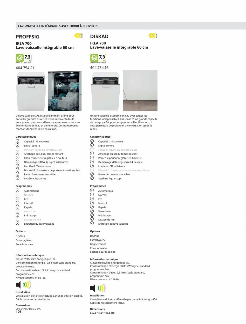 Catalogue IKEA ÉLECTROMÉNAGER Guide d’achat 2023, page 00106