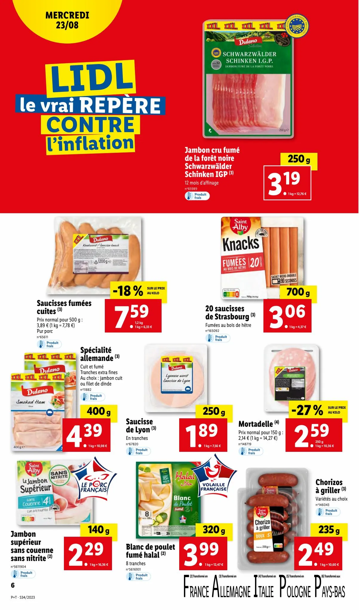 Catalogue Lidl te vrai REPÈRE CONTRE l'inflation, page 00006