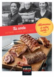 Promos de Restaurants à Paris | La carte AUTOMNE / HIVER 2022-2023 sur Poivre Rouge | 26/10/2022 - 31/03/2023