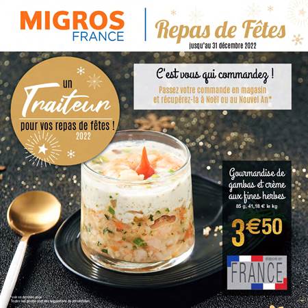 Catalogue Migros France | Repas de Fêtes  | 15/11/2022 - 31/12/2022