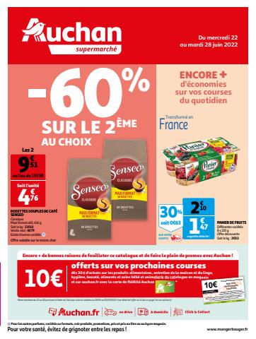 Catalogue Auchan Supermarché | ENCORE + d'économies sur vos courses | 22/06/2022 - 28/06/2022
