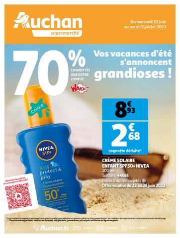 Catalogue Auchan Supermarché | Vos vacances d’été s'annoncent grandioses ! | 22/06/2022 - 28/06/2022