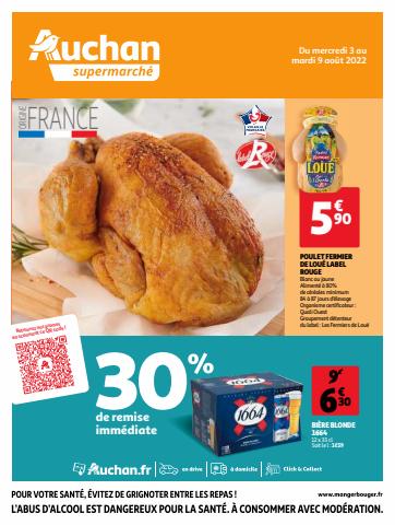 Catalogue Auchan Supermarché | 30% de remise immédiate | 03/08/2022 - 09/08/2022