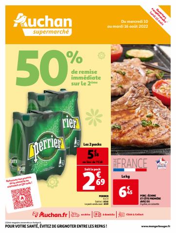 Catalogue Auchan Supermarché à Marseille | 50% de remise immédiate sur le 2ème | 10/08/2022 - 16/08/2022