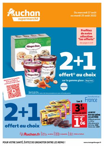 Catalogue Auchan Supermarché | 2+1 offert* au choix | 17/08/2022 - 23/08/2022
