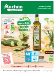 Catalogue Auchan Supermarché à Ivry-sur-Seine | Le Bio à prix bas, ça fait du bien ! | 23/05/2023 - 04/06/2023