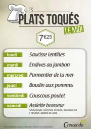 Promos de Restaurants à Lyon | Carte Plats Toques sur Crescendo | 19/01/2023 - 11/02/2023