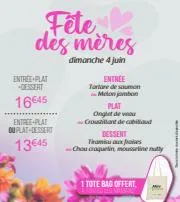 Promos de Restaurants à Lyon | Fete des meres sur Crescendo | 19/05/2023 - 04/06/2023
