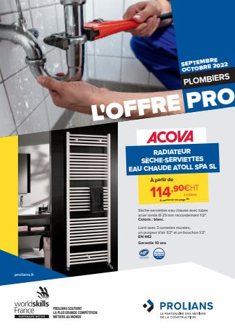 Promos de Services à Lyon | L offre PRO plombiers - PROLIANS sur Prolians | 26/09/2022 - 31/10/2022