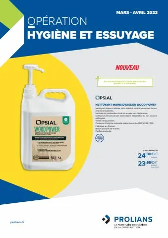 Operation hygiene et essuyage - Mars-Avril 2023 - PROLIANS