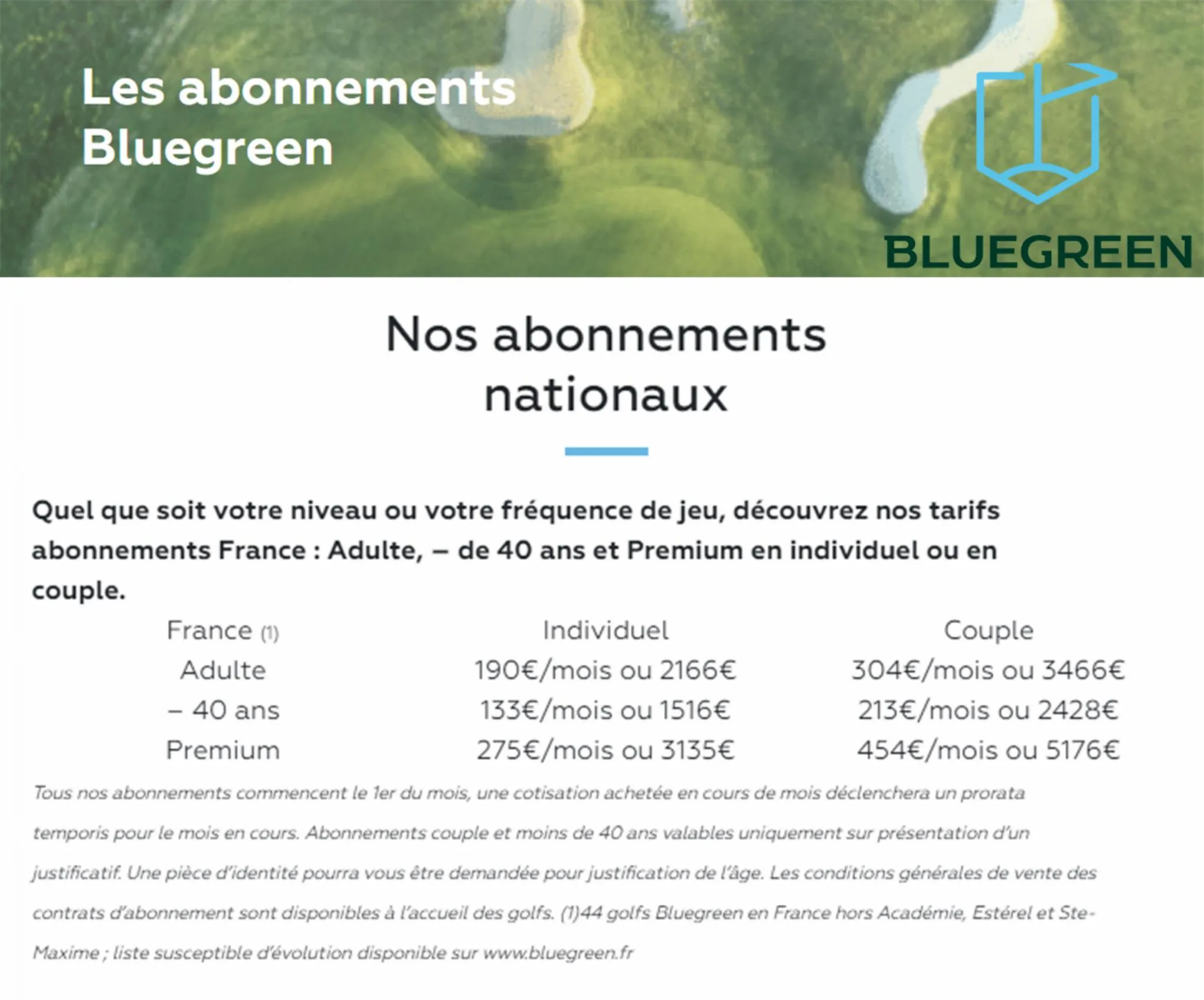 Catalogue Les abonnements Bluegreen, page 00001