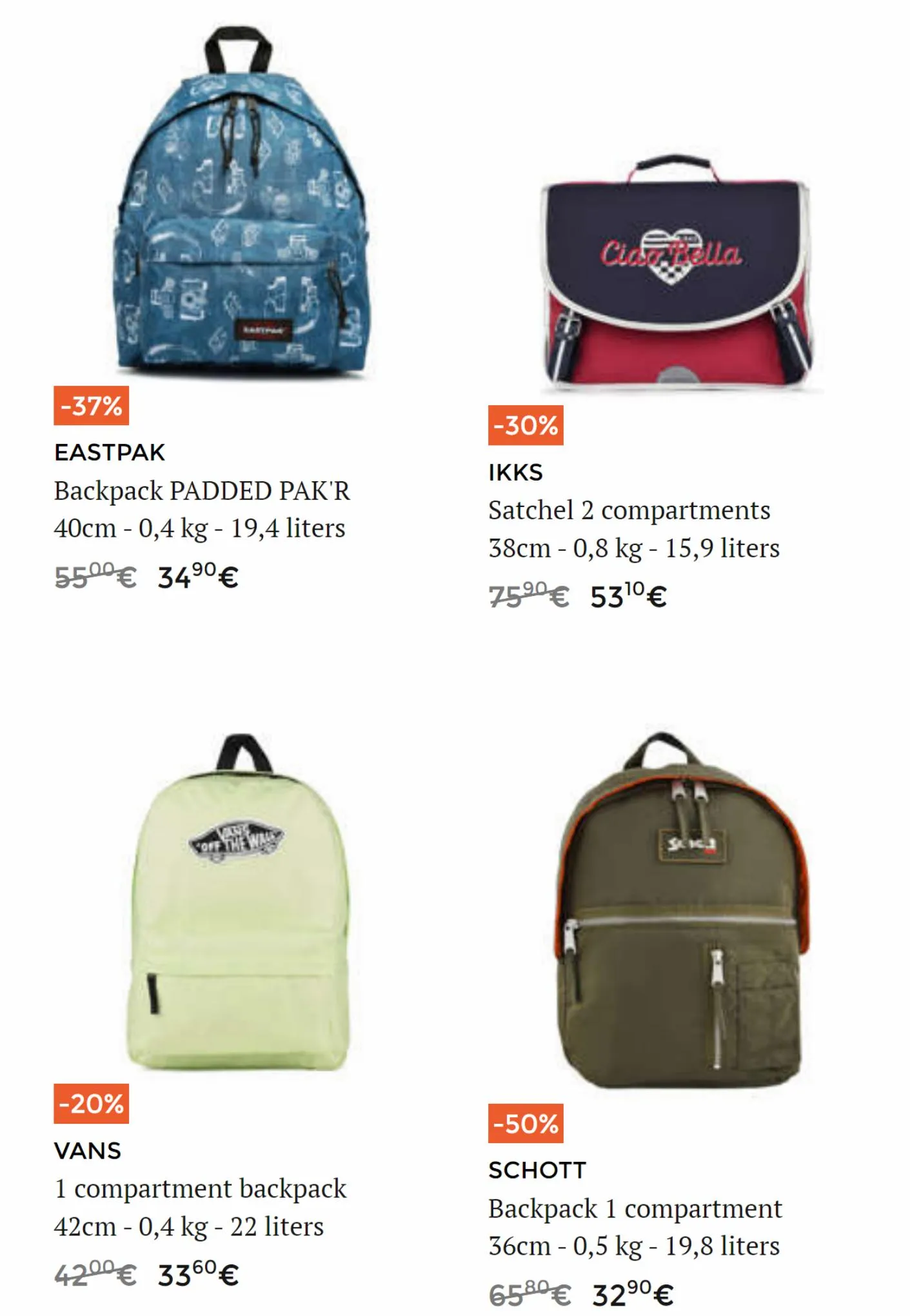 Catalogue Stock Sale Schoolbags, page 00003