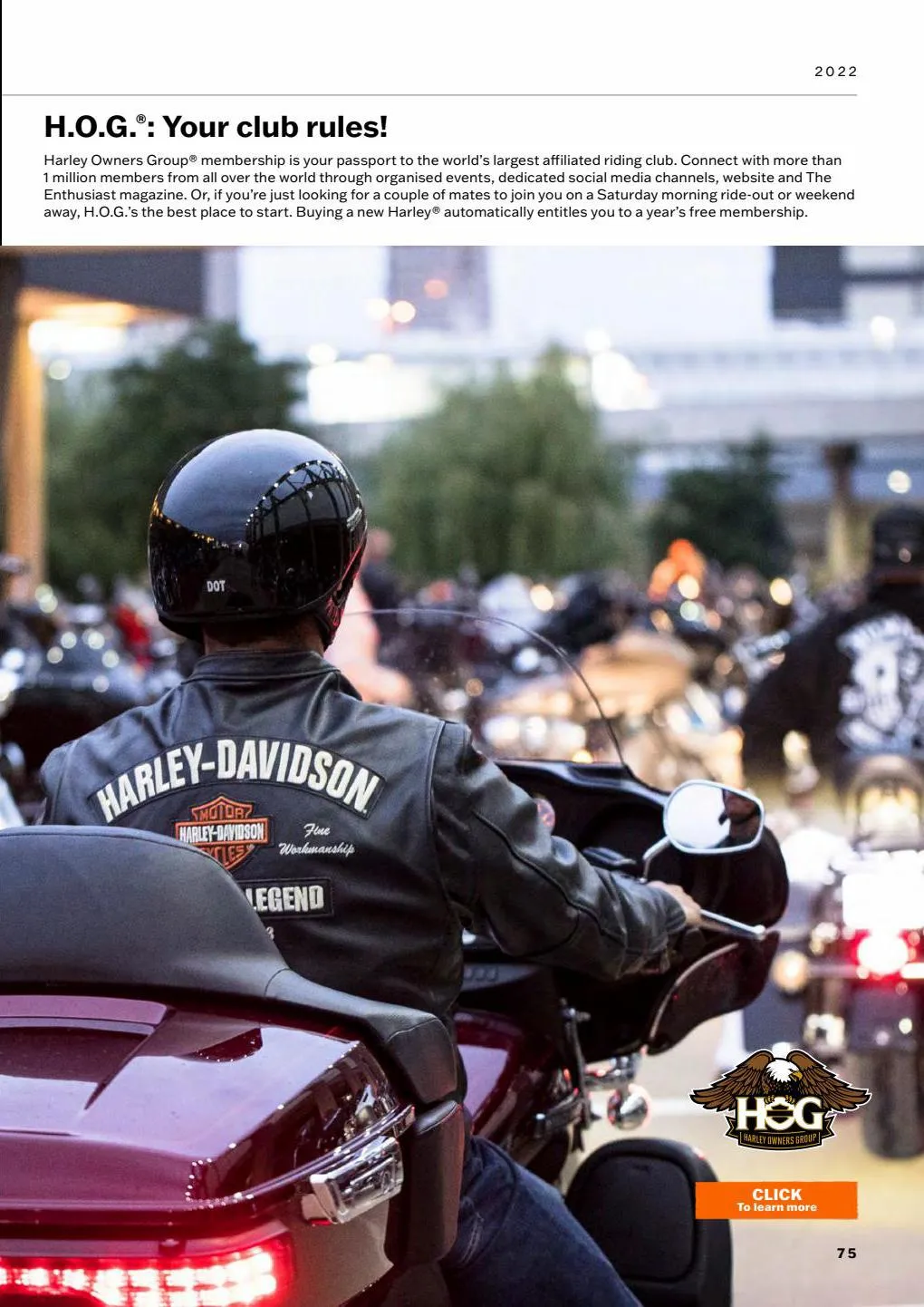 Catalogue HARLEY-DAVIDSON 2022 Motorcycles, page 00075