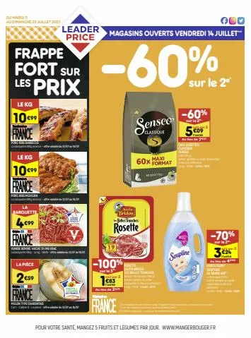 Frappe fort sur les prix