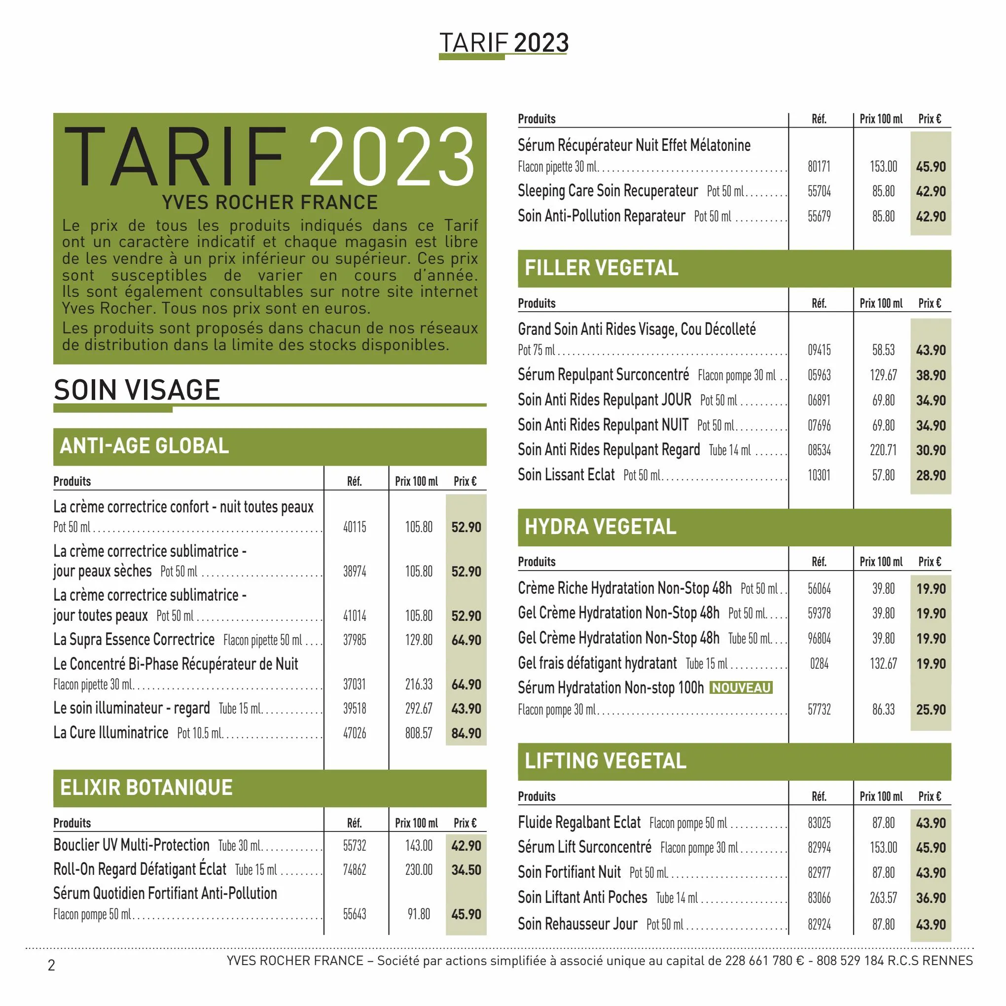 Catalogue TARIF 2023 , page 00002