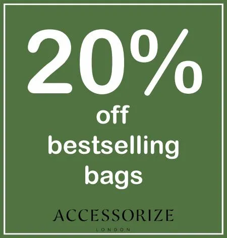 20% off bestselling bags