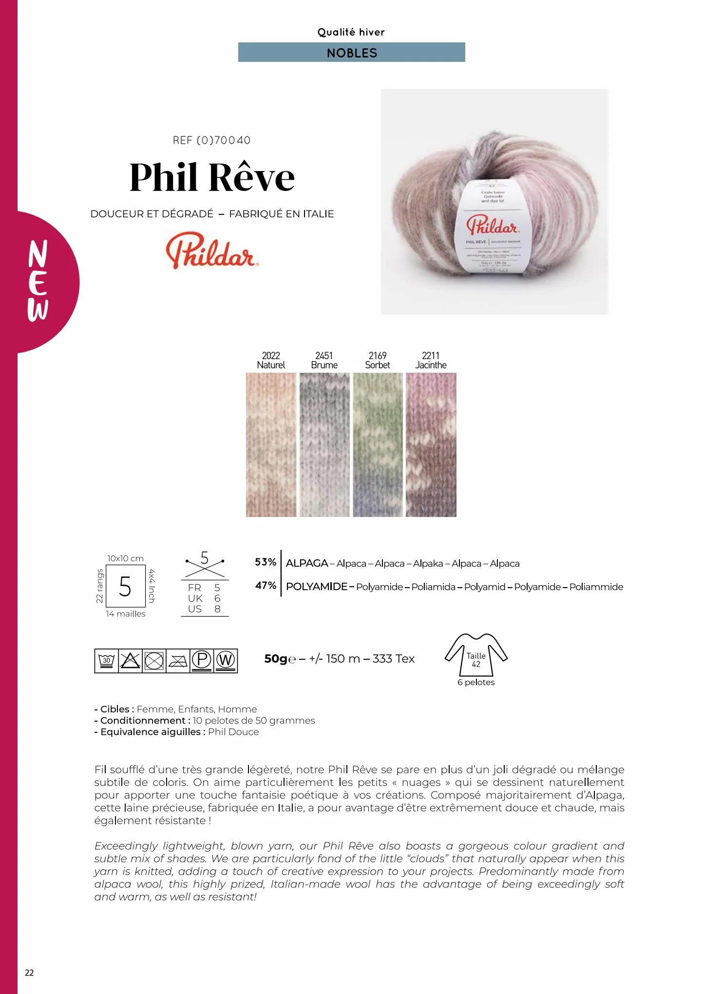 Catalogue Nuancier-Phildar Automne-Hiver 2023, page 00022