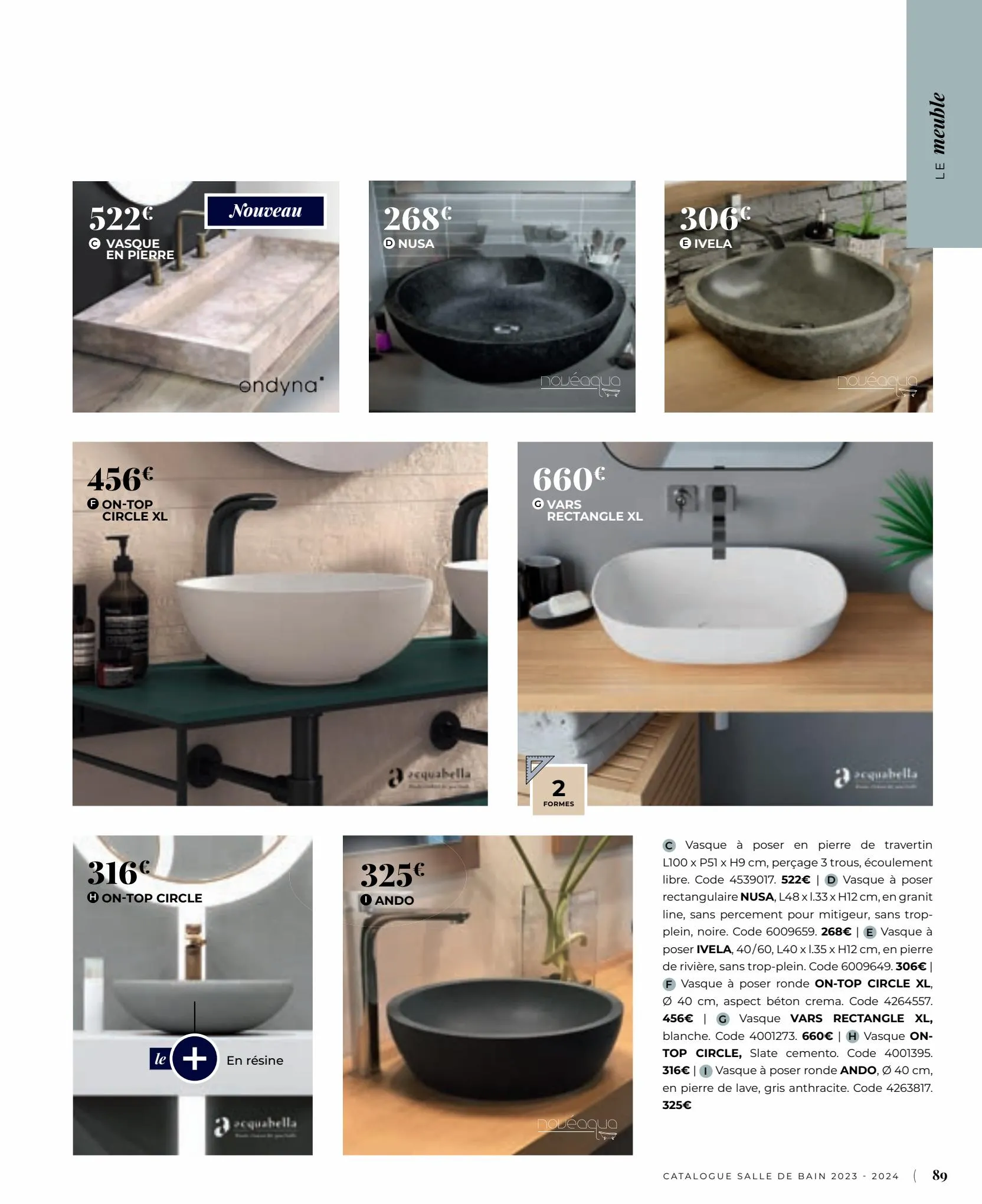 Catalogue Catalogue Salle de bain 2023, page 00089
