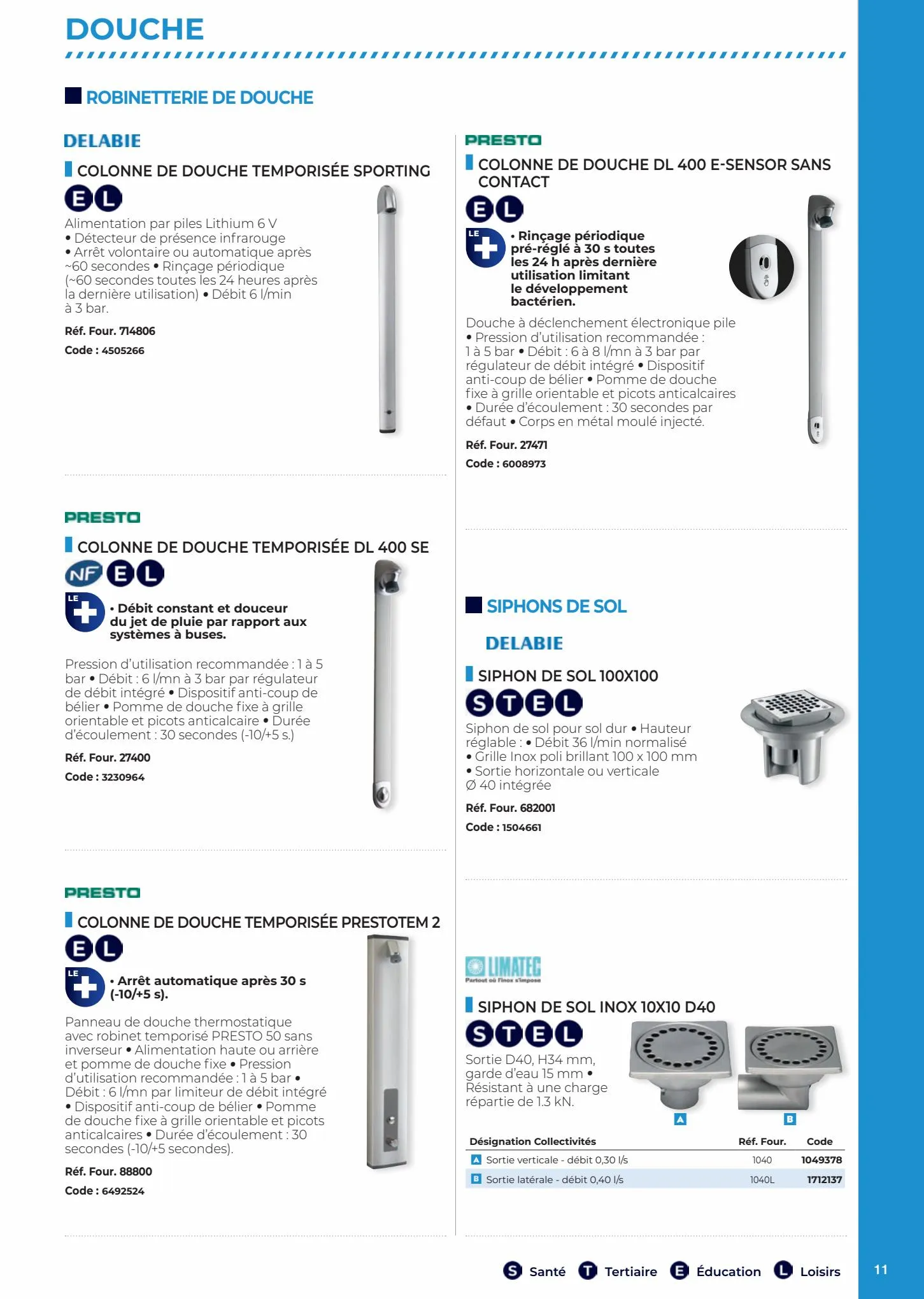 Catalogue Nouveau Catalogue CEDEO dédié aux sanitaires des collectivités, page 00011
