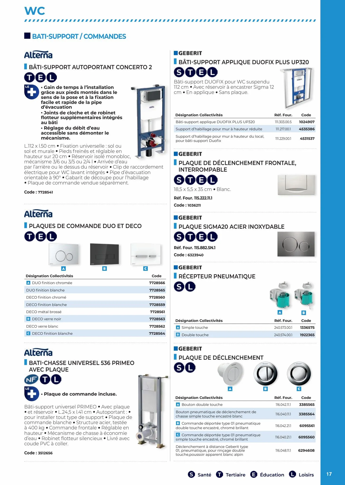Catalogue Nouveau Catalogue CEDEO dédié aux sanitaires des collectivités, page 00017