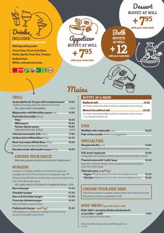 Promos de Restaurants | Carte de la semaine sur Crocodile | 02/11/2022 - 30/11/2022
