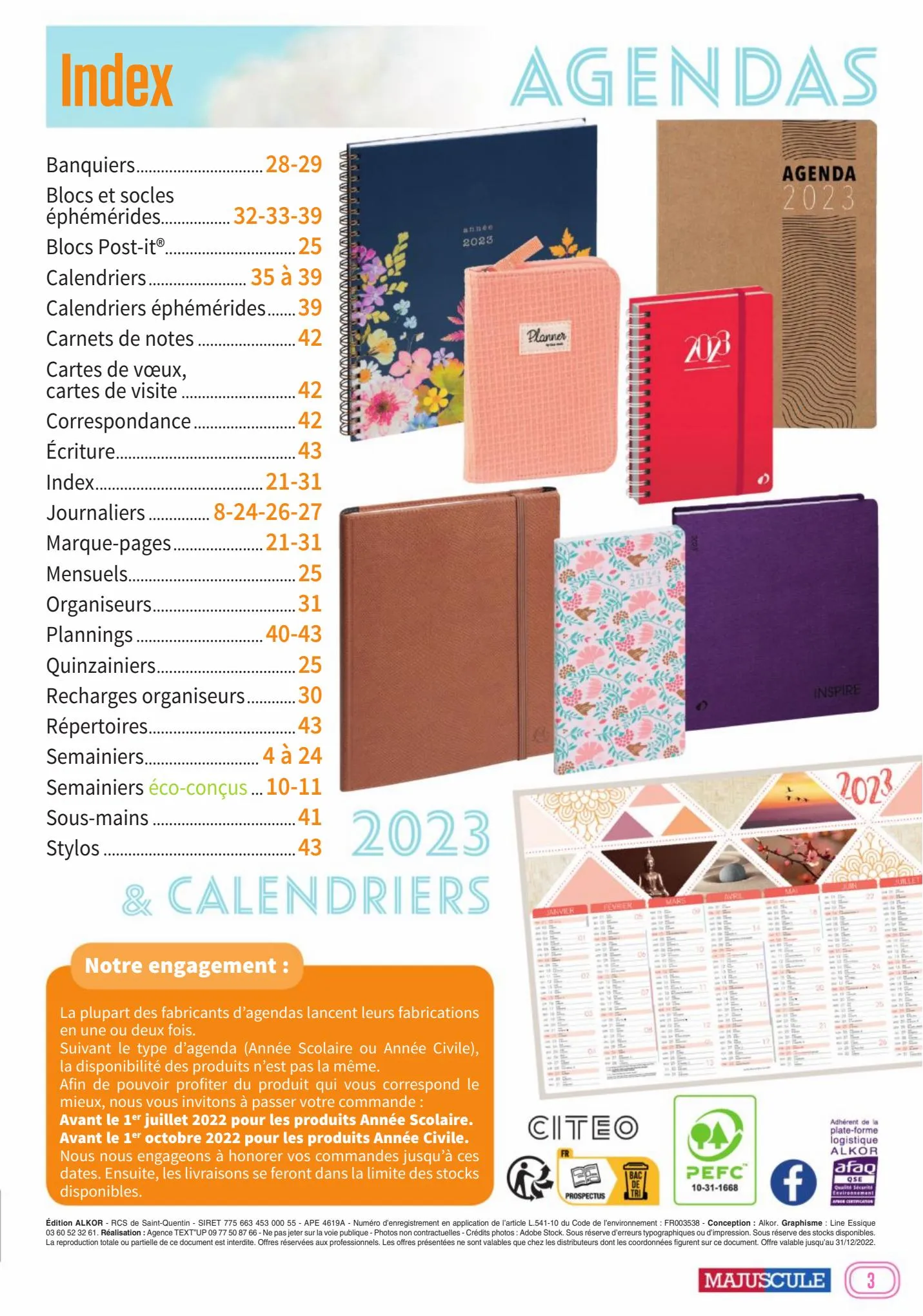 Catalogue Cata-agendas-majuscule-2023-sans-prix, page 00003