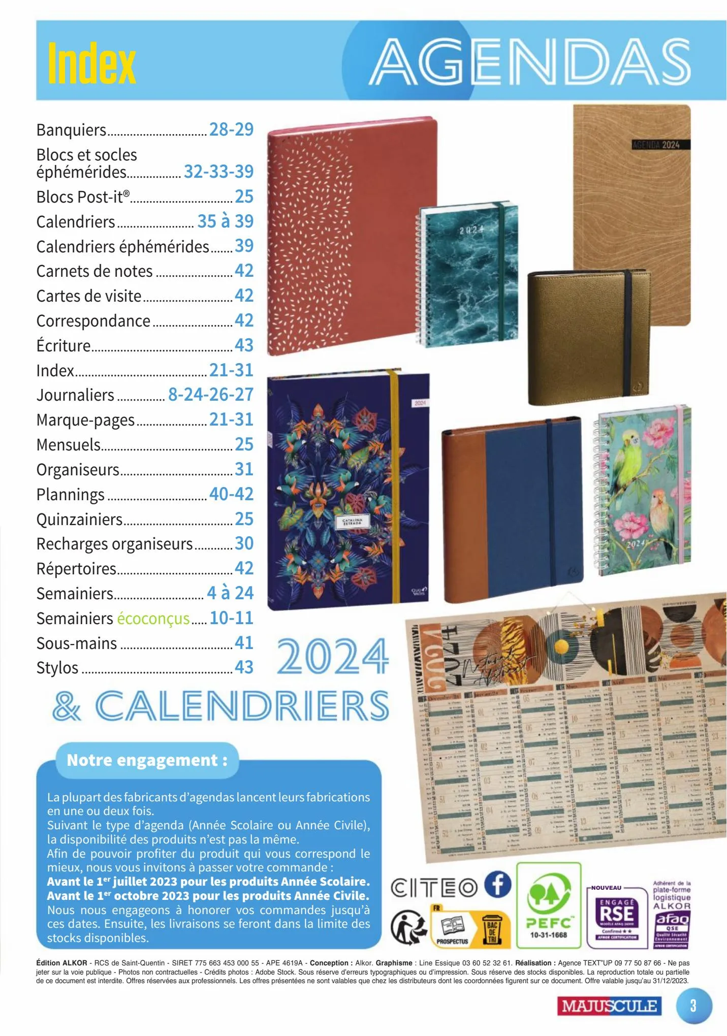 Catalogue Les agendas et calendriers 2024, page 00003