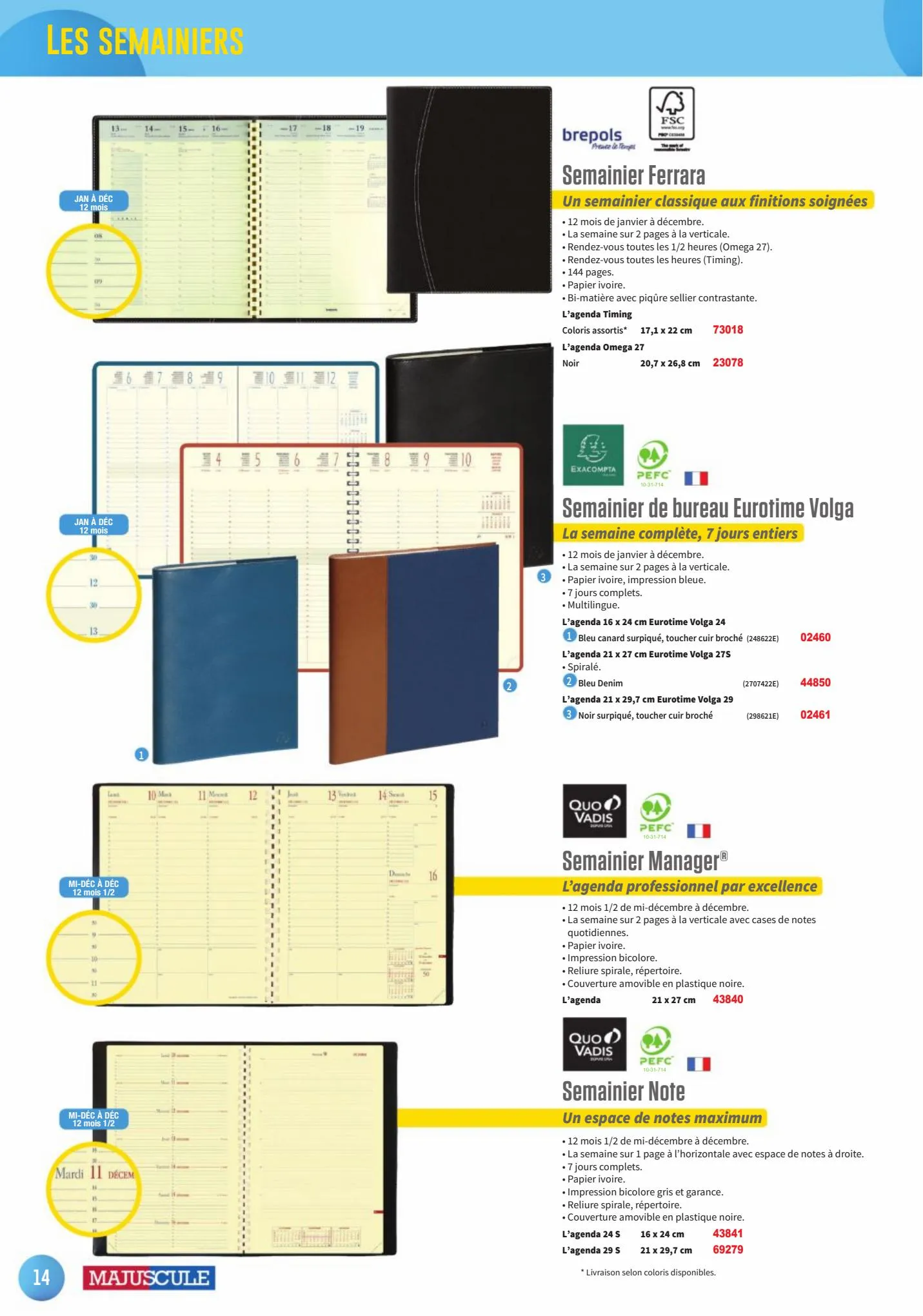 Catalogue Les agendas et calendriers 2024, page 00014