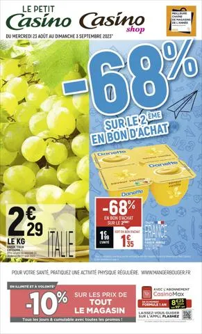 -68% SUR LE 2ÈME EN BON D'ACHAT