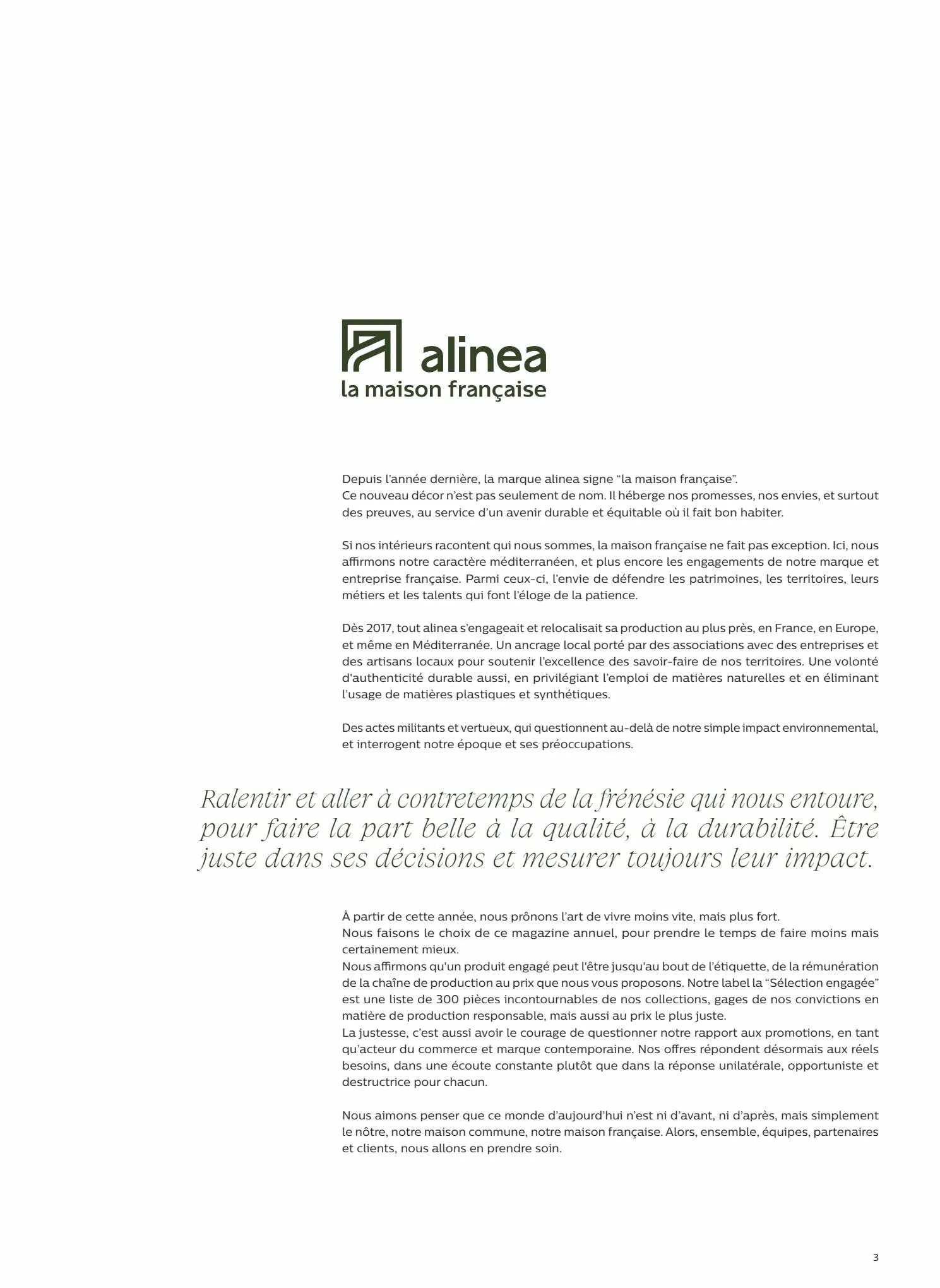 Catalogue Alinéa alinea, dans l'air du temps, page 00003