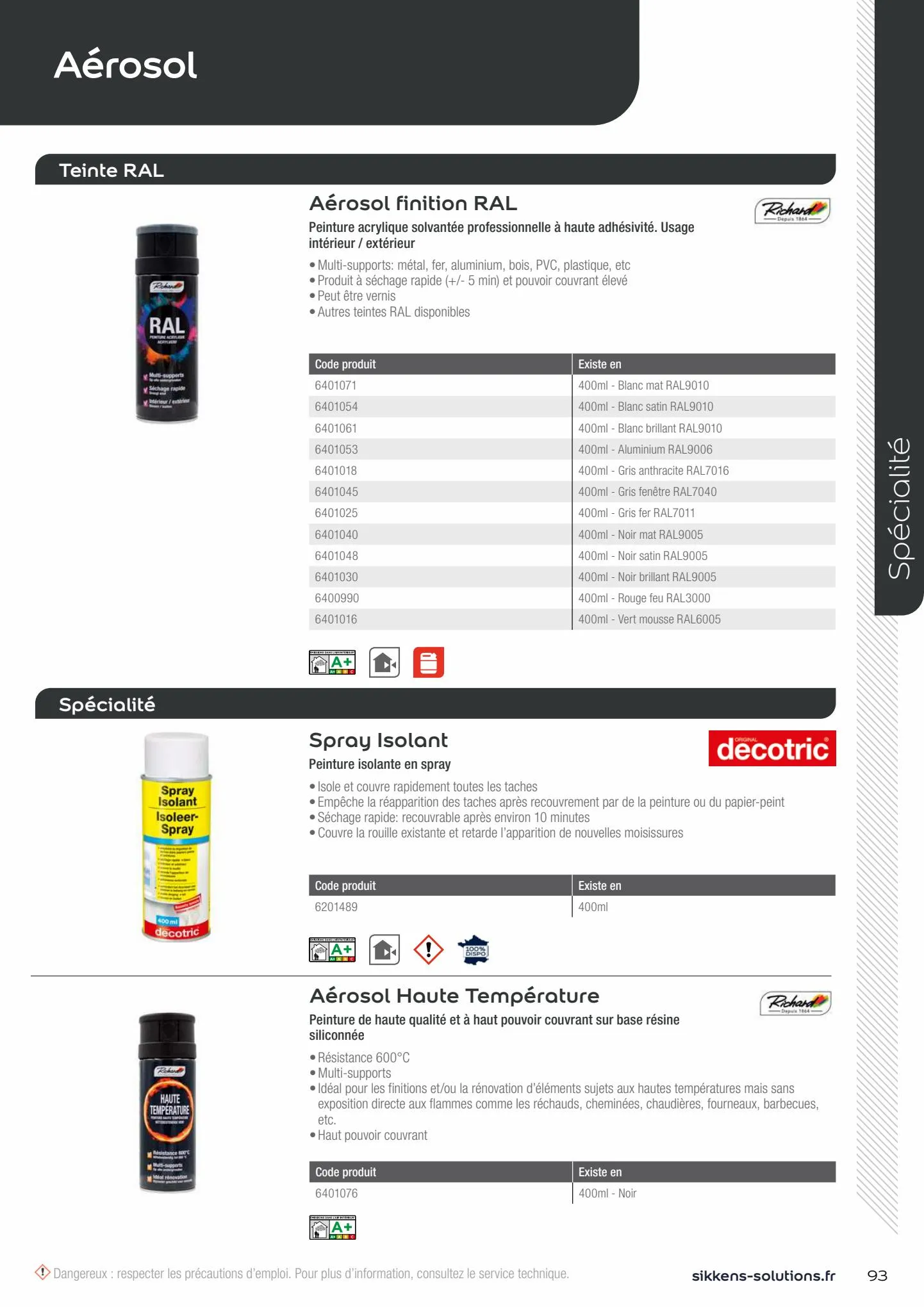 Catalogue  Le catalogue Sikkens Solutions 2023, page 00093