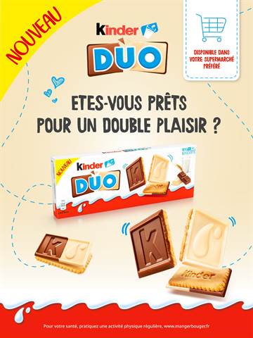 Catalogue Kinder à Gap | NOUVEAU Kinder Duo, le biscuit à partager ! | 01/05/2022 - 31/05/2022