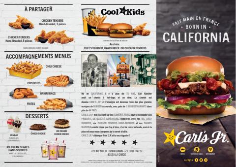 Promos de Restaurants | Carte Carl’s Jr sur Carl’s Jr. | 12/10/2022 - 30/11/2022