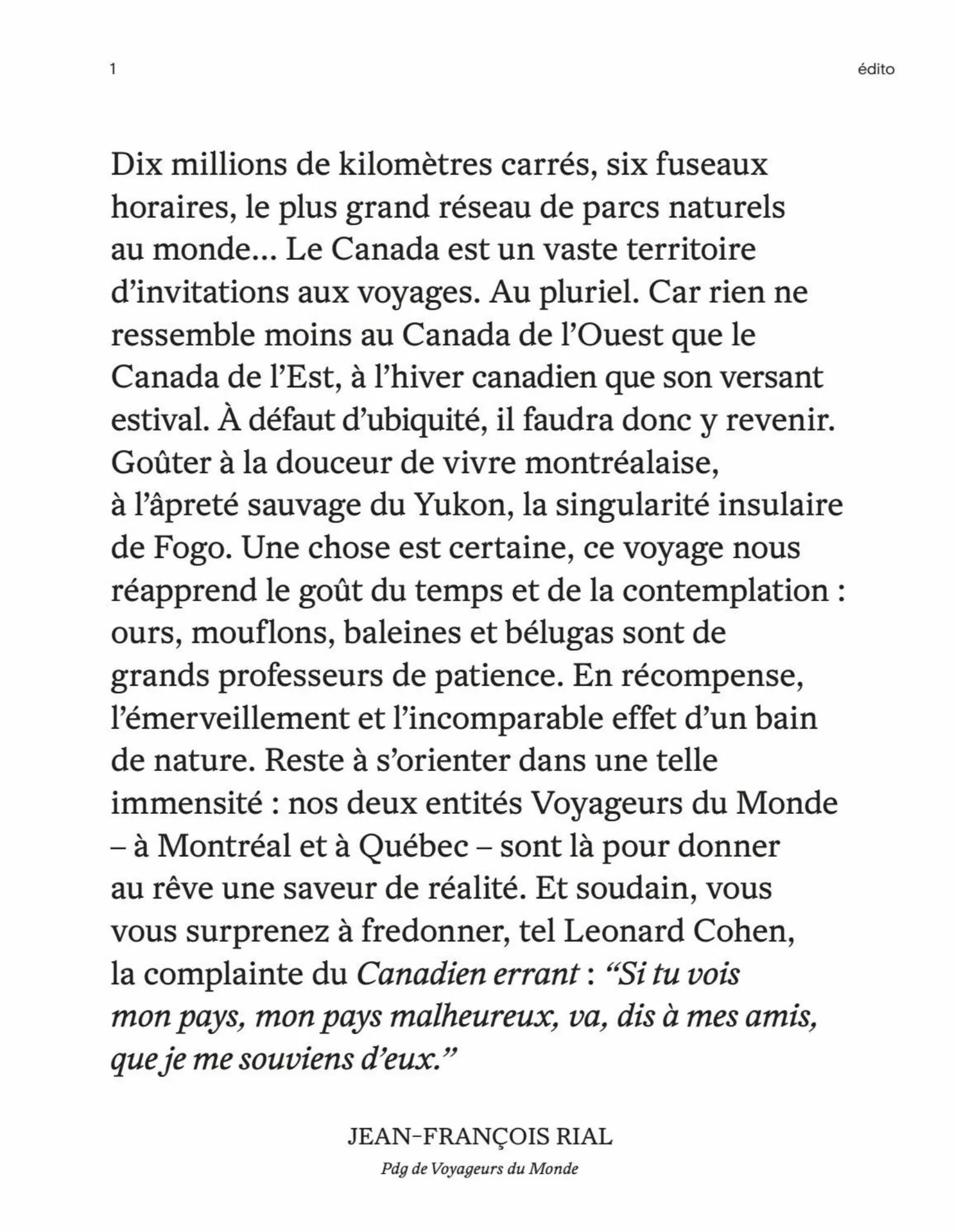 Catalogue Voyageurs au Canada, page 00003