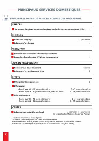 Catalogue Crédit Agricole | Vos tarifs au quotidien - Entreprises | 01/01/2023 - 01/03/2023